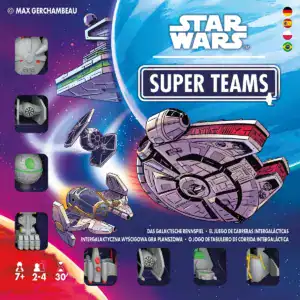 Star Wars Super Teams Spielbox mit Raumschiffen und Figuren.