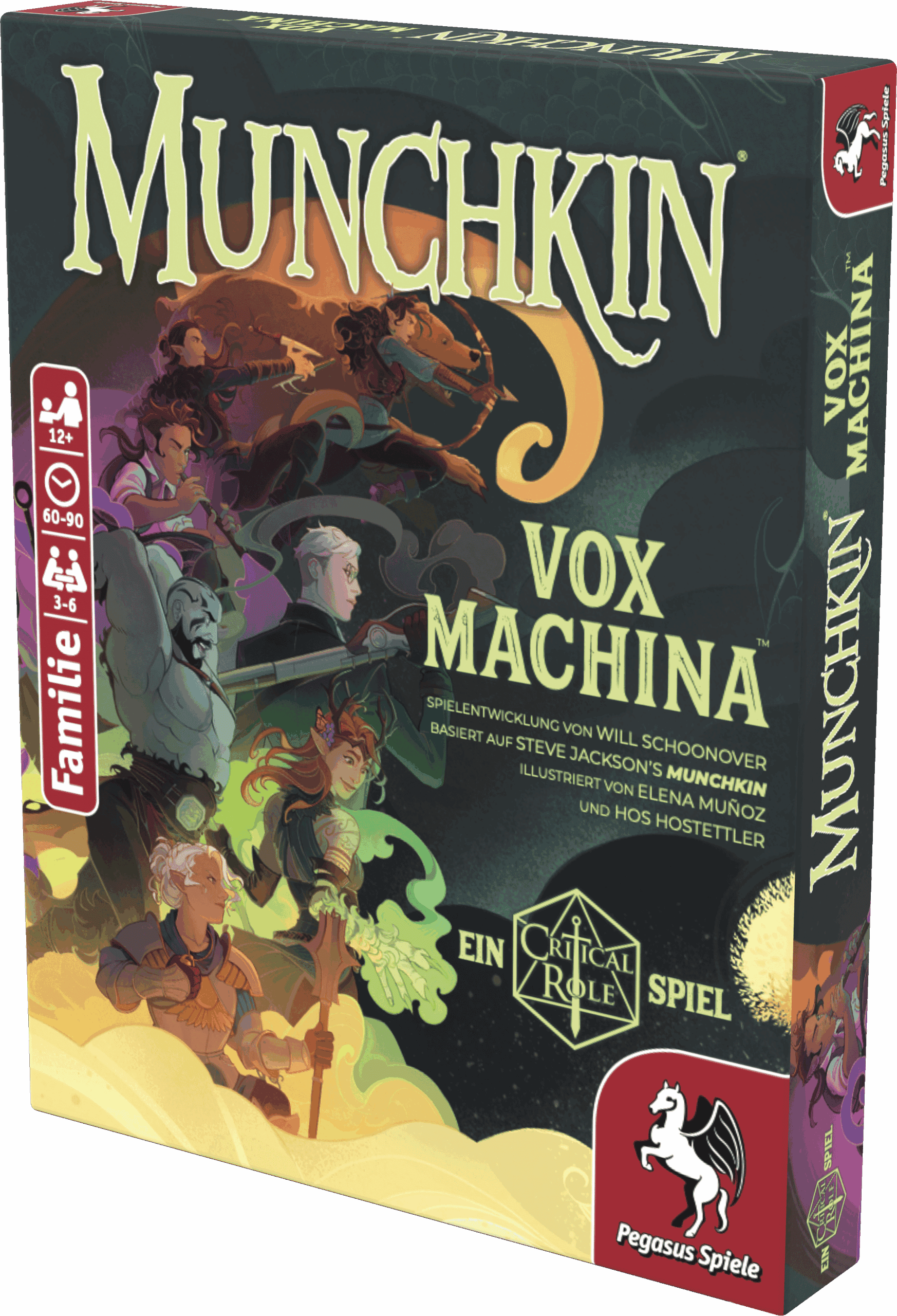 Spielbox von Munchkin Vox Machina mit Charakteren und Szenen.