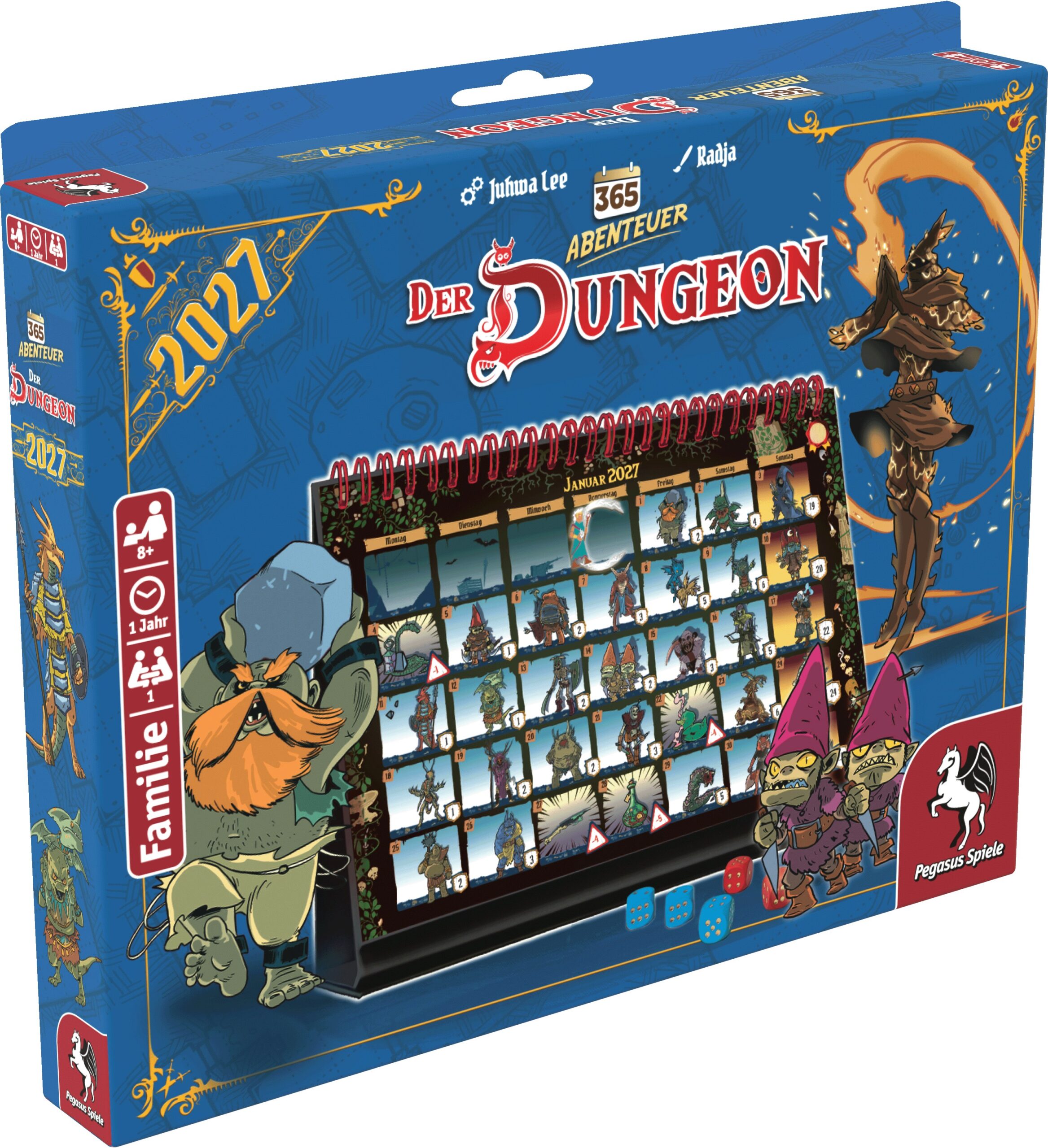 365 Abenteuer – Der Dungeon, Kalender Edition 2027 – Spielschachtel