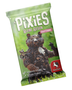Spielerische Erweiterung für das Pixies Brettspiel, mit Bärenfigur auf Packung.